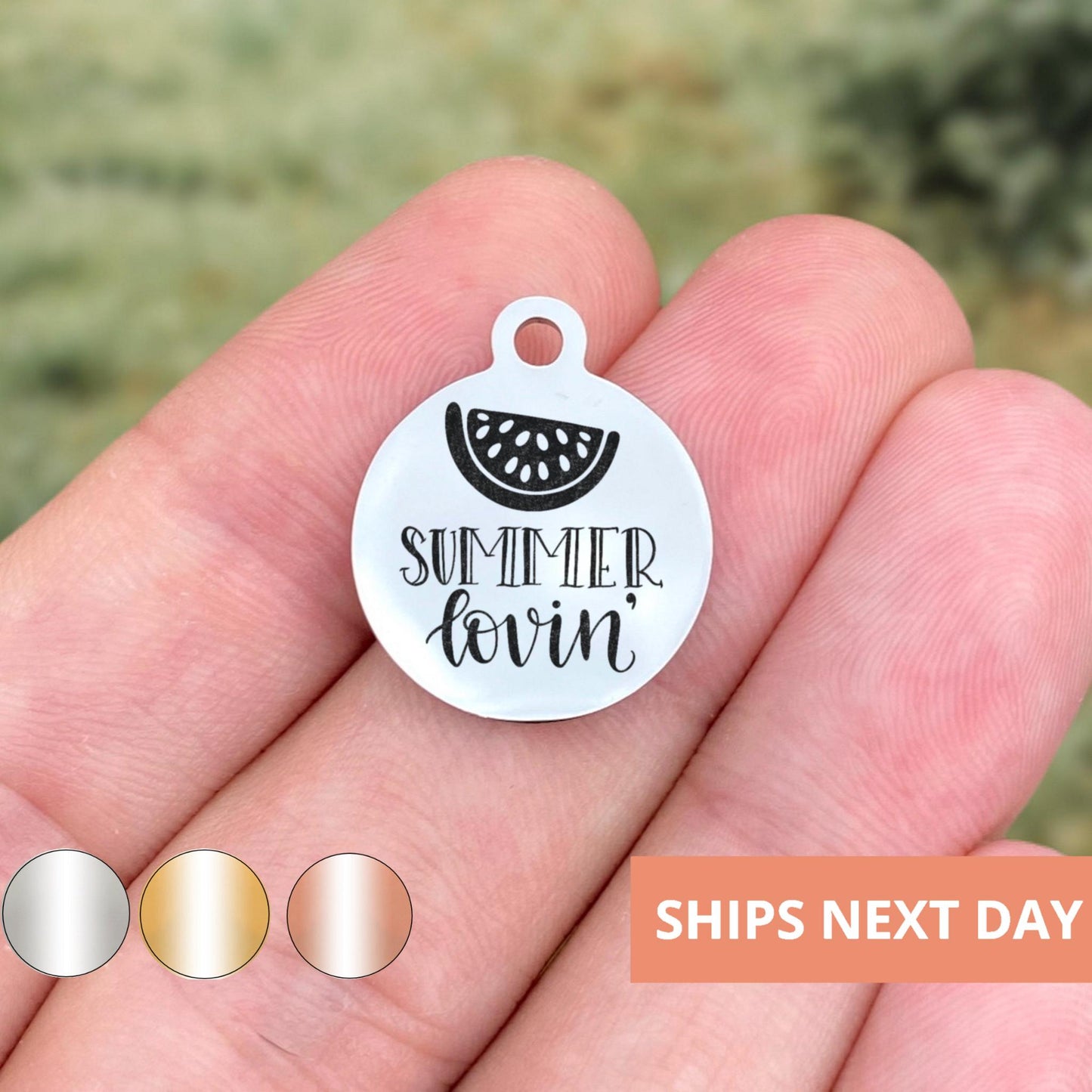 Summer Lovin' Charms Custom Engraved Charms Personalized Stainless Steel Jewelry Holiday Charms BULK Options WK1611