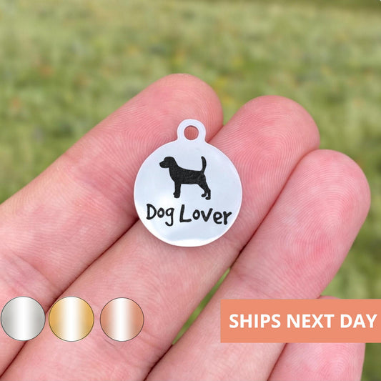 Dog Lover Charms Custom Engraved Charms Personalized Stainless Steel Jewelry Animal Charms BULK Options WK222