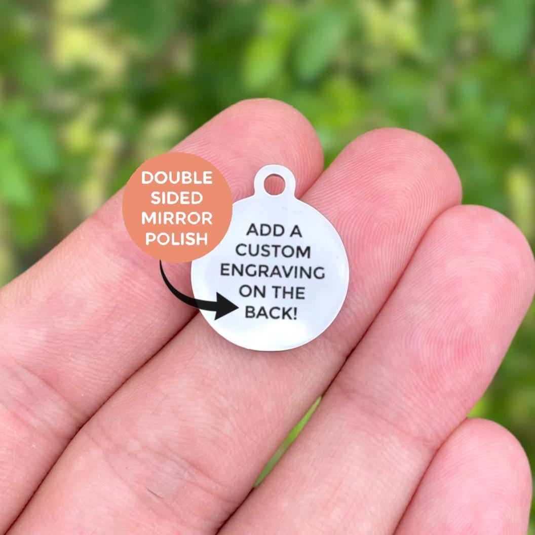 Thank You Charms Custom Engraved Charms Personalized Stainless Steel Jewelry Inspirational Charms BULK Options WK746
