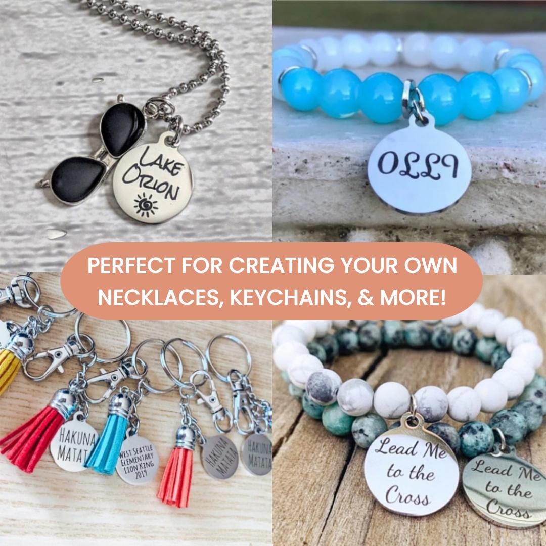 Thank You Charms Custom Engraved Charms Personalized Stainless Steel Jewelry Inspirational Charms BULK Options WK746