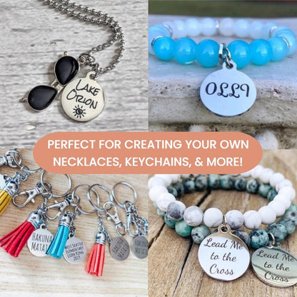 Thank You Charms Custom Engraved Charms Personalized Stainless Steel Jewelry Inspirational Charms BULK Options WK746