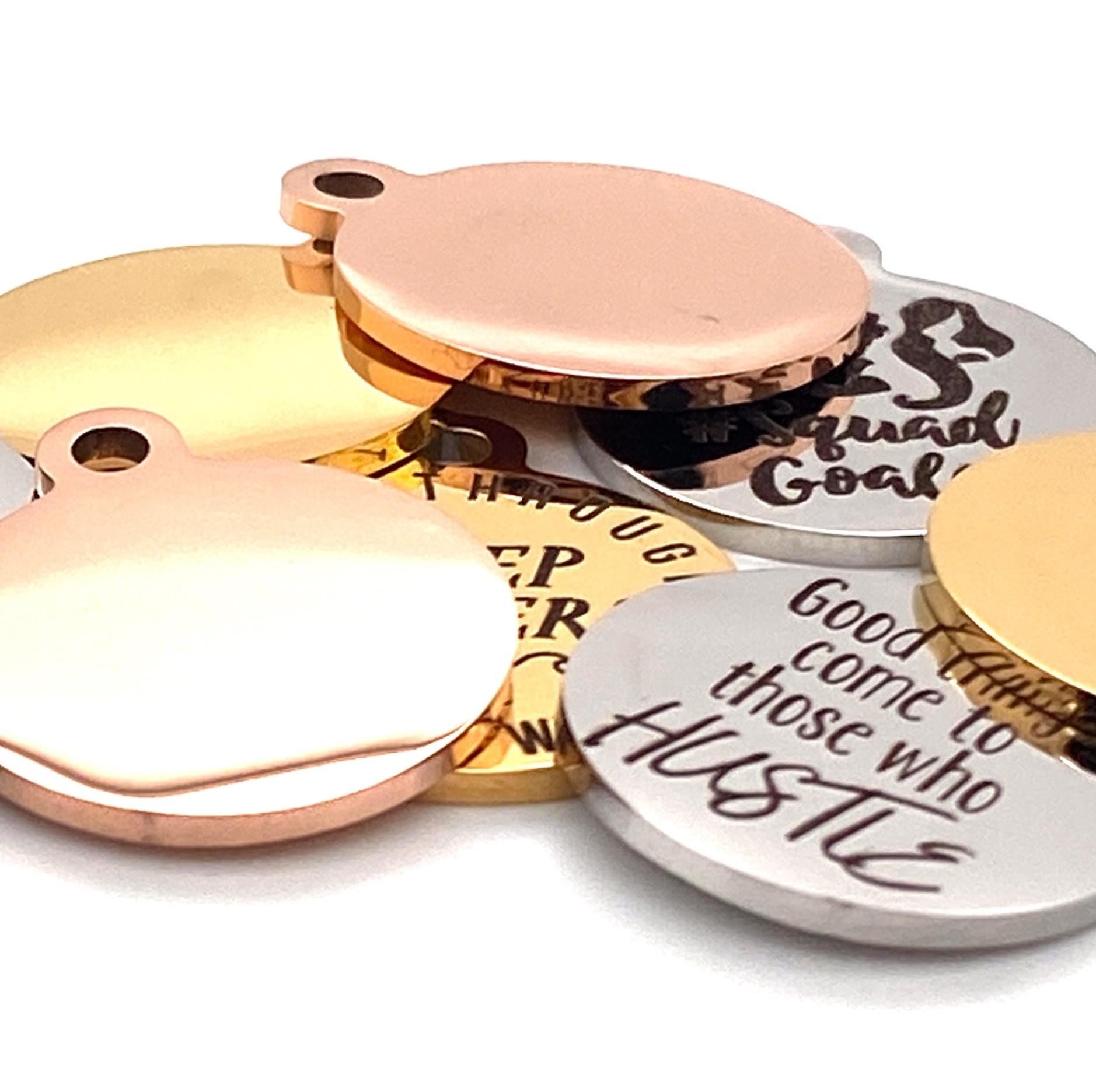 Thank You Charms Custom Engraved Charms Personalized Stainless Steel Jewelry Inspirational Charms BULK Options WK746