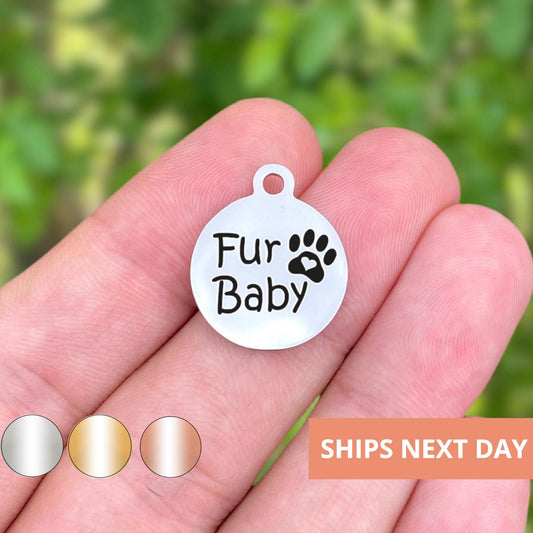 Fur Baby Charms Custom Engraved Charms Personalized Stainless Steel Jewelry Inspirational Charms BULK Options WK7