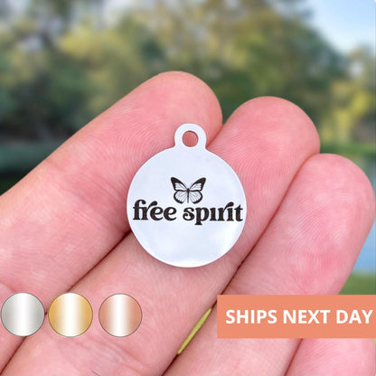 Free Spirit Charms Custom Engraved Charms Personalized Stainless Steel Jewelry Boho Charms BULK Options WK1854