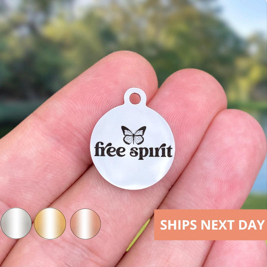 Free Spirit Charms Custom Engraved Charms Personalized Stainless Steel Jewelry Boho Charms BULK Options WK1854