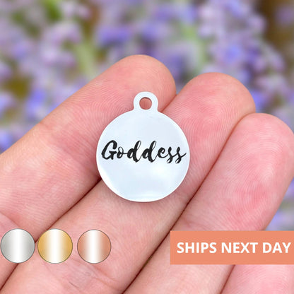 Goddess Charms Custom Engraved Charms Personalized Stainless Steel Jewelry Inspirational Charms BULK Options WK207