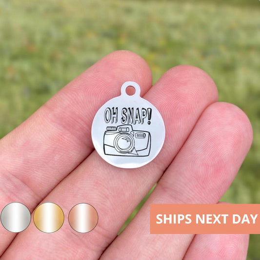 Oh Snap Charms Custom Engraved Charms Personalized Stainless Steel Jewelry Career Charms BULK Options WK1704