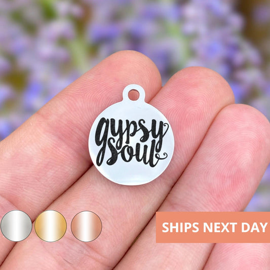Gypsy Soul Charms Custom Engraved Charms Personalized Stainless Steel Jewelry Boho Charms BULK Options WK1701